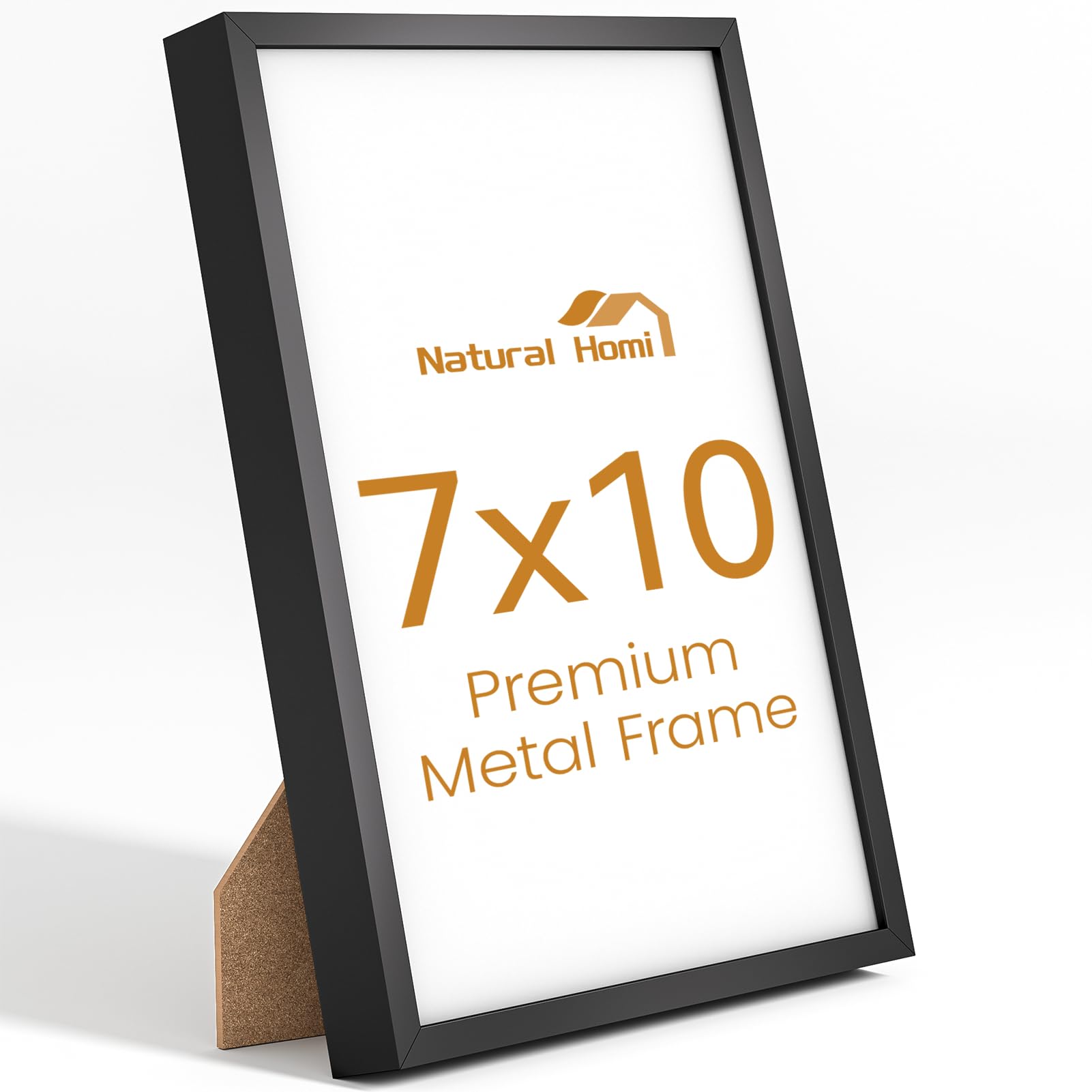 Photo 1 of Natural Homi 7x10 Aluminum Metal Picture Frame,Tempered Glass Black Photo Frame 7x10 for Family Photo,Posters,Art,Document to Wall Mount Horizontally or Vertically