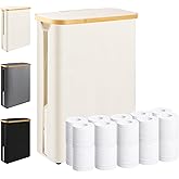 Dotpilgo Extra Large Toilet Paper Storage Basket with Lid 49L Slim Toilet Paper Basket Holder Bin Container Organizer for Bathroom Hold up to 20 Regular Rolls or 15 Mega Rolls
