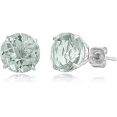 10k Gold 8mm Round Birthstone Stud Earrings for Women by MAX + STONE