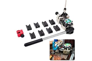 leaptrend Professional Turret Brake Line Flaring Tool Kit, 45 Degree Single, Double, and Bubble Flares for 3/16", 1/4", 5/16", 3/8" Tube Size Suitable for Soft Metal of Steel and Copper Lines