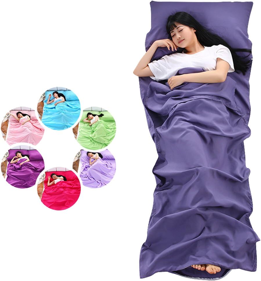 SLIN Sleeping Bag Liner Travel Sheet Travel Bedding for Hotel Stays with Pillow Case for Business Trip Traveling Camp Backpacking,