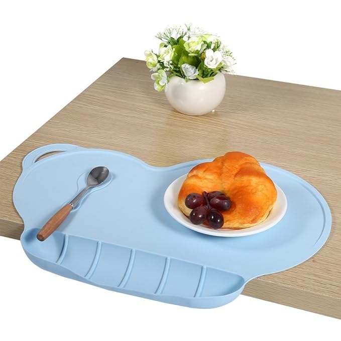 Childrens Placemats,Silicone Suction NonSlip Baby Eating Mat with Food