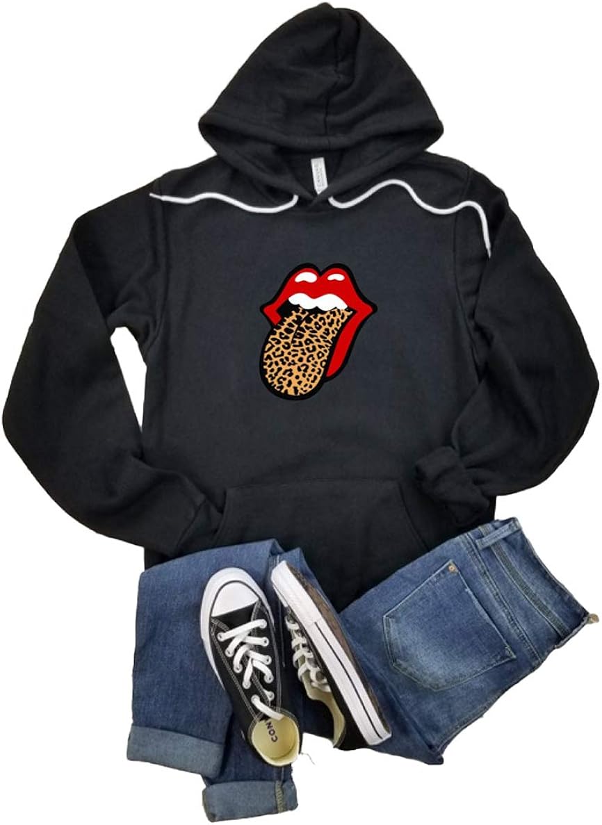 lips with leopard tongue shirt