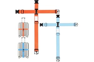 YILUFA1688 Luggage Strap, 2 Pack Adjustable Luggage Straps for Suitcases,Non-Slip Suitcase Belts with Buckle, TSA Approved Lu