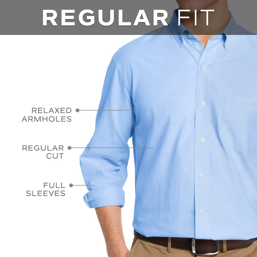 Van Heusen Men's Long Sleeve Windowpane Premium Non