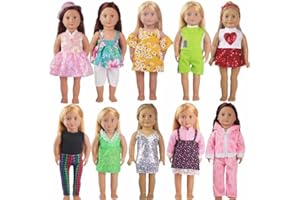 WYHTOYS 10 Sets of Doll Clothes and Accessories for Girls 45.72 cm 18 inches (B4-3)