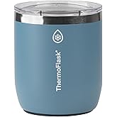 ThermoFlask Drinkware Lowball Tumbler - Double-Wall Tumbler for Cold & Hot Drinks - Lightweight & Simple Drink Cup with Lid - Modern & Durable Drinking Cup - 10 oz, Dusty Blue