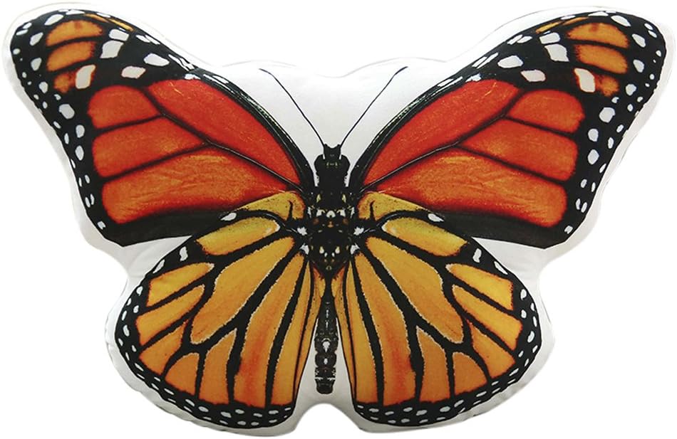 Funif Butterfly Throw Pillow Decorative Back Cushion Stuffed Plush Soft Toy for Kids Gift Orange 15.8" X 13.8"