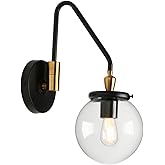 Pathson Industrial Swing Arm Wall Sconce Lighting, Adjustable Globe Wall Vanity Light for Bathroom, Hardwired Wall Lamp Fixtu