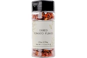 Olive & Vine Dried Tomato Flakes, Savory & Tangy, Use in Pasta, Salads, Soups, With Rich Tradition, Authentic Taste, For Global Recipes (1.12 Ounce)