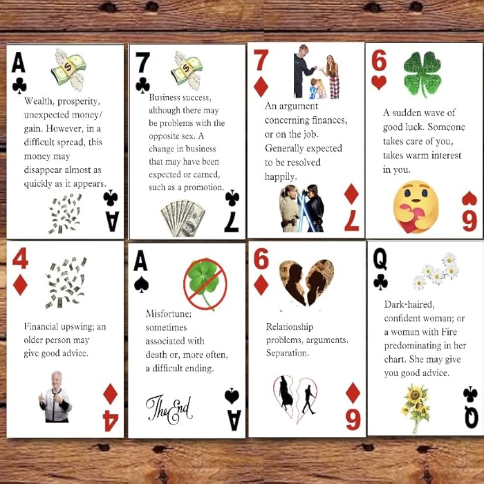 Buy Fortune telling playing oracle cards (with meanings written on them