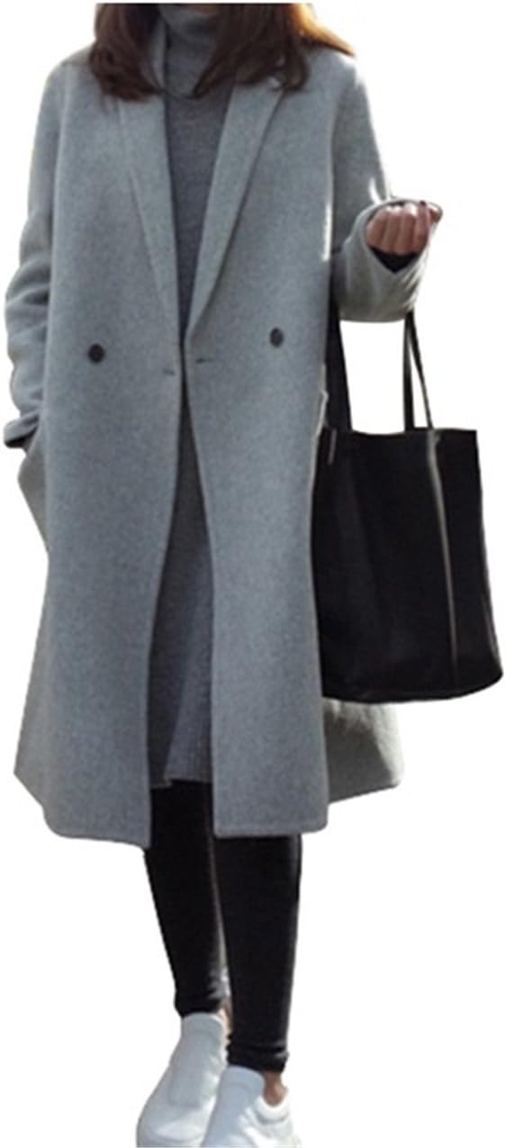 Ivan Johns Warm Winter Coats Jackets warm wool blends vintage solid Oversized Long Coat Manteau Femme