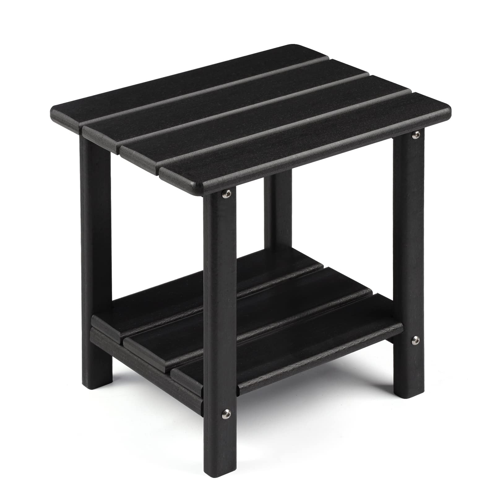 Photo 1 of Apolimi Adirondack Outdoor Side Table, 2-Tier Sturdy Patio End Table Weather Resistant, 16.5" Solid Side Table for Patio, Pool, Porch