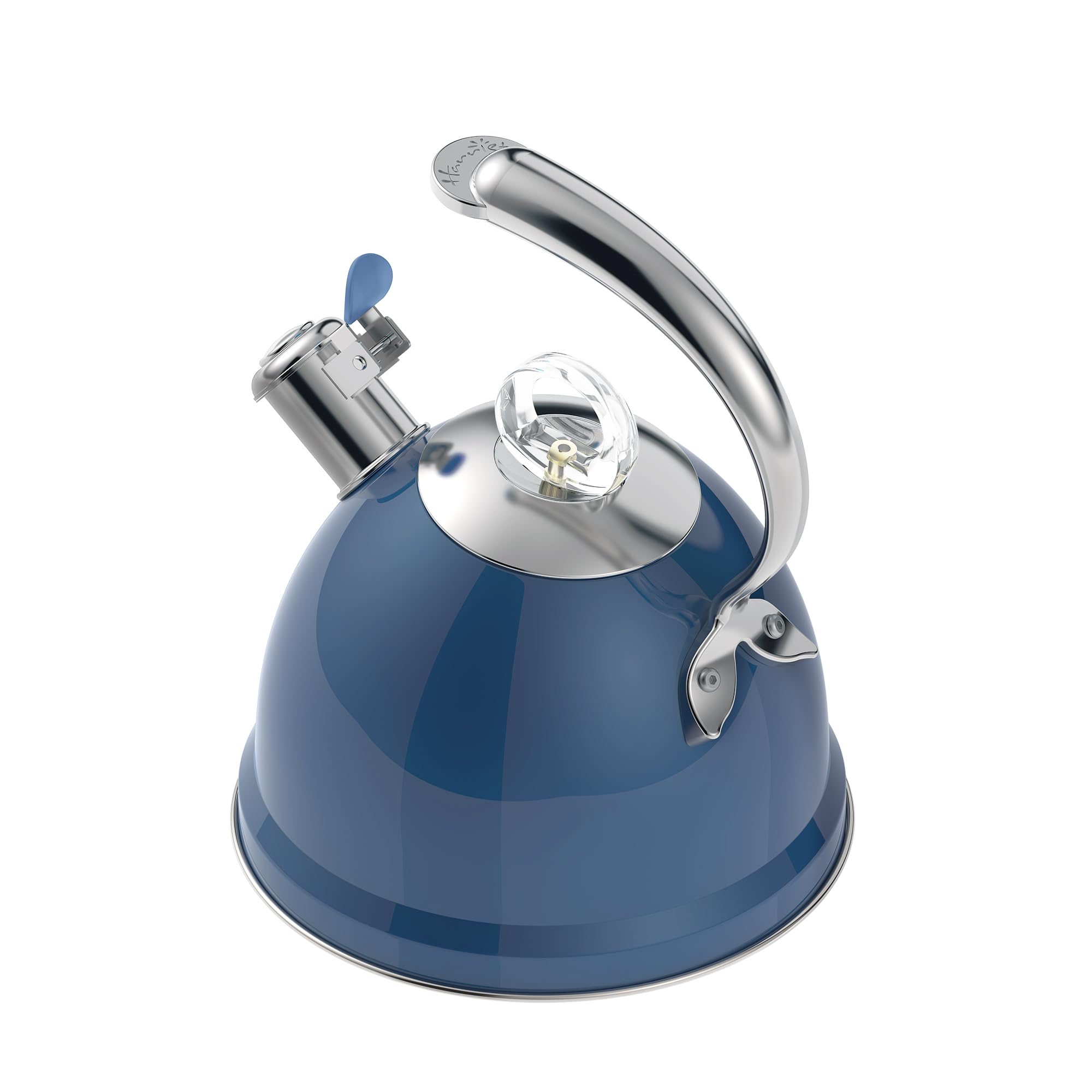 Photo 1 of Harriet Tea Kettle Stovetop, 2.5 Quart Whistling Stainless Steel Tea Pot, 3-Layer Base, Unique Ergonomic Handle, Includes Pot Holder & Mat, Electric/Induction/Gas Stovetops Applicable, Blue
