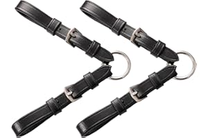 EXIONPRO Exion Adjustable Pelham Bit Converter for English Bridle | Leather Single-Rein Strap with Double Buckle | Durable SS Hardware for Training, Jumping & Everyday Riding