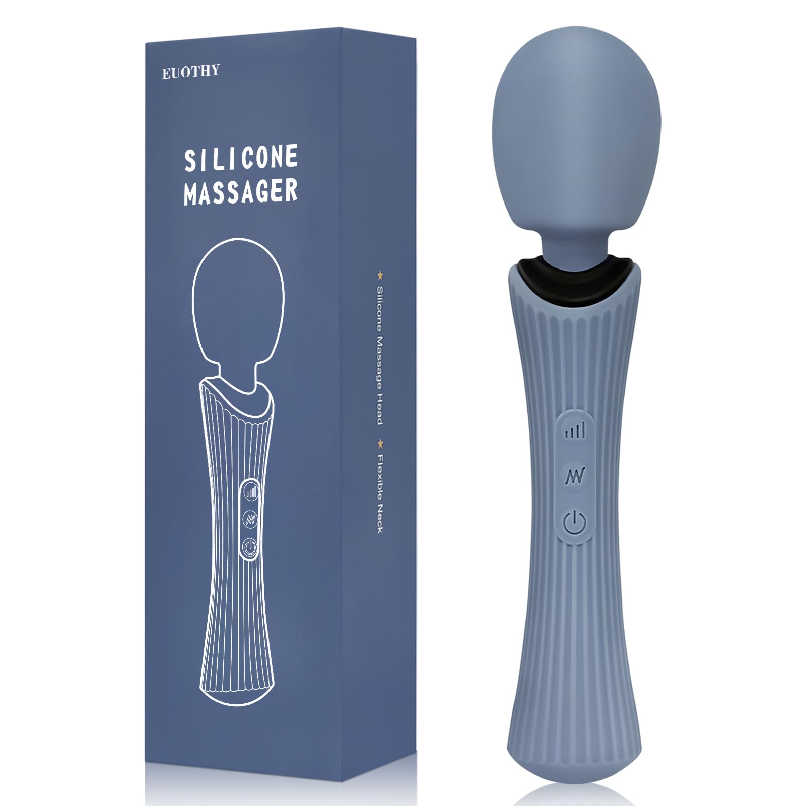Photo 1 of ***MISSING PARTS***
EUOTHY Cordless Handheld Personal Massager - Soft Silicone & Waterproof & USB Rechargeable & Quiet Motor, with 12 Vibration Patterns, 3 Powerful Speeds, for Muscle Tension Relief - Rose Blue