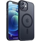 CANSHN Magnetic for iPhone 12 Case/iPhone 12 Pro Case, Black | Translucent Matte, Compatible with MagSafe, Heavy Duty Protection, Scratch Resistant, Slim Fit, Pocket Friendly