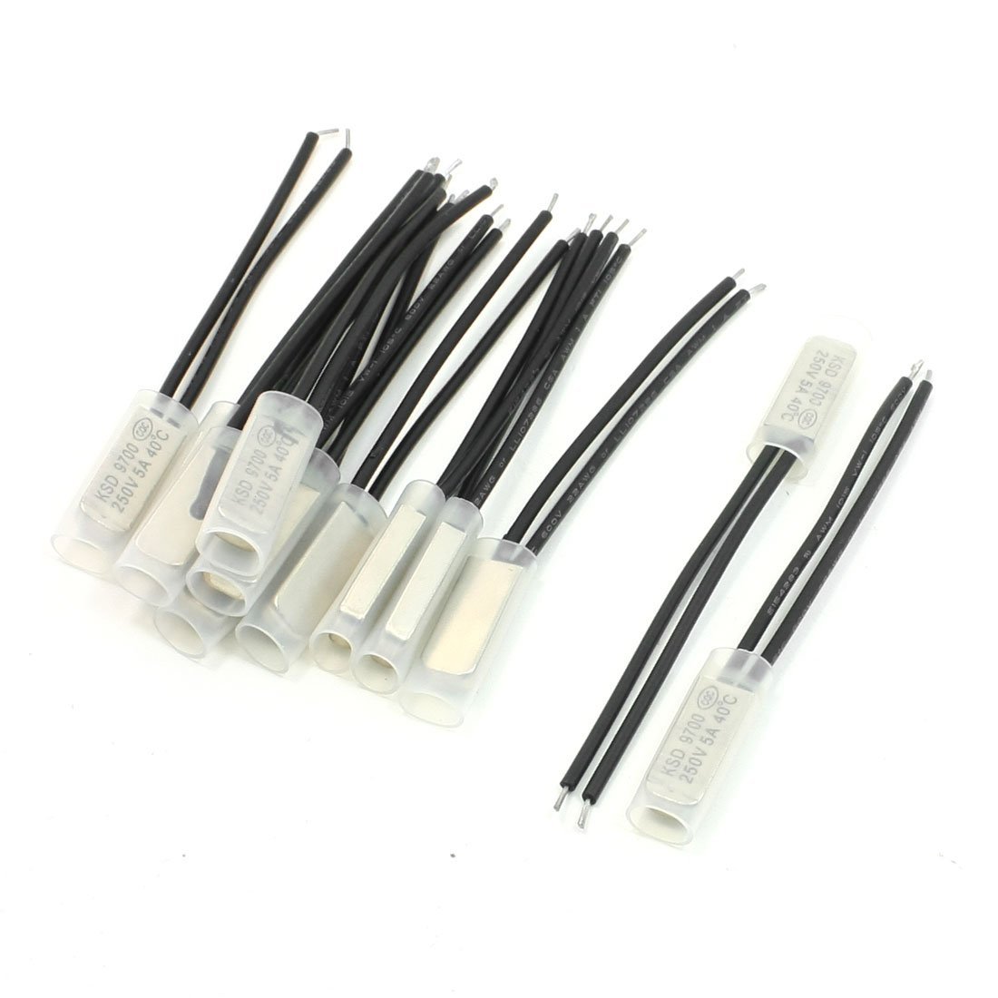 uxcell 12 Pcs 40C Bimetal Thermal Protector Temperature Control Switch N/C 250V 5A