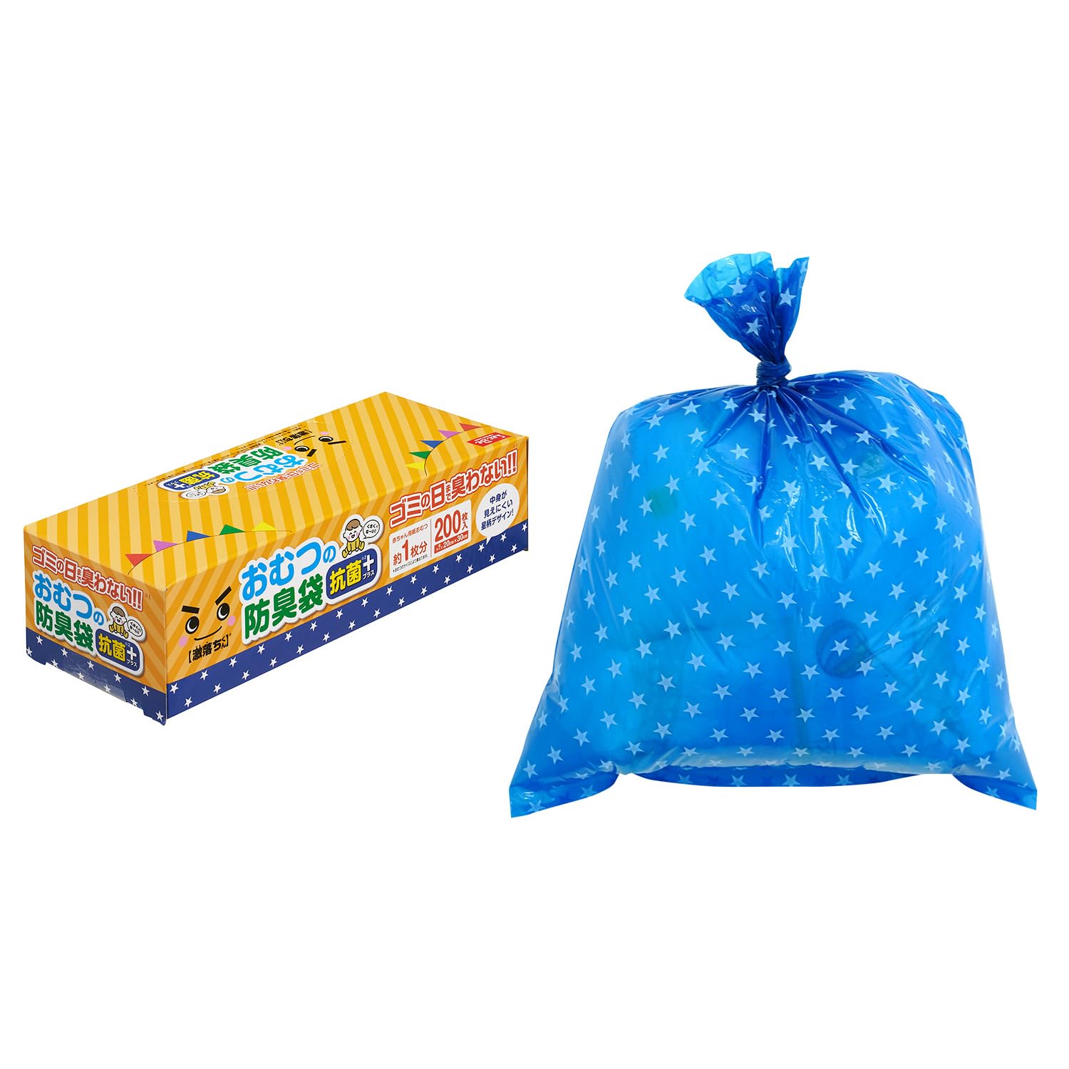 レック(LEC) 【激落ちくん】 おむつの防臭袋 抗菌 (200枚入) 20×30cm 7層フィルム構造で強力防臭 ペットや生ゴミにも商品画像