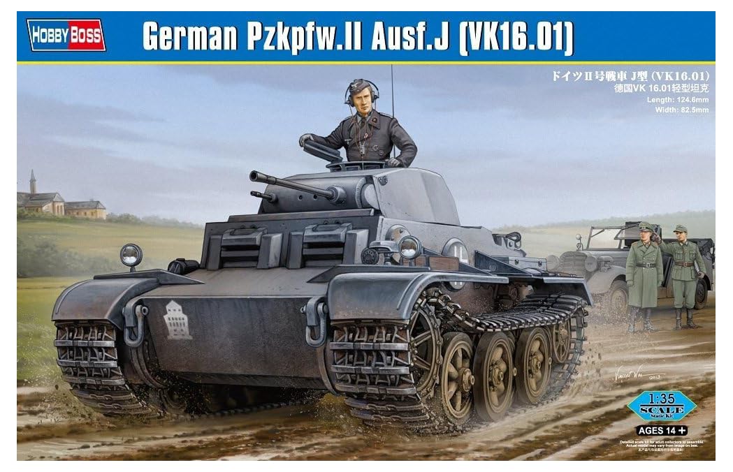 Hobbyboss 1:35 Scale German Pzkpfw.II Ausf J (VK1601) Early Assembly Kit, 13.7 x 6.3 x 5.6 centimetres