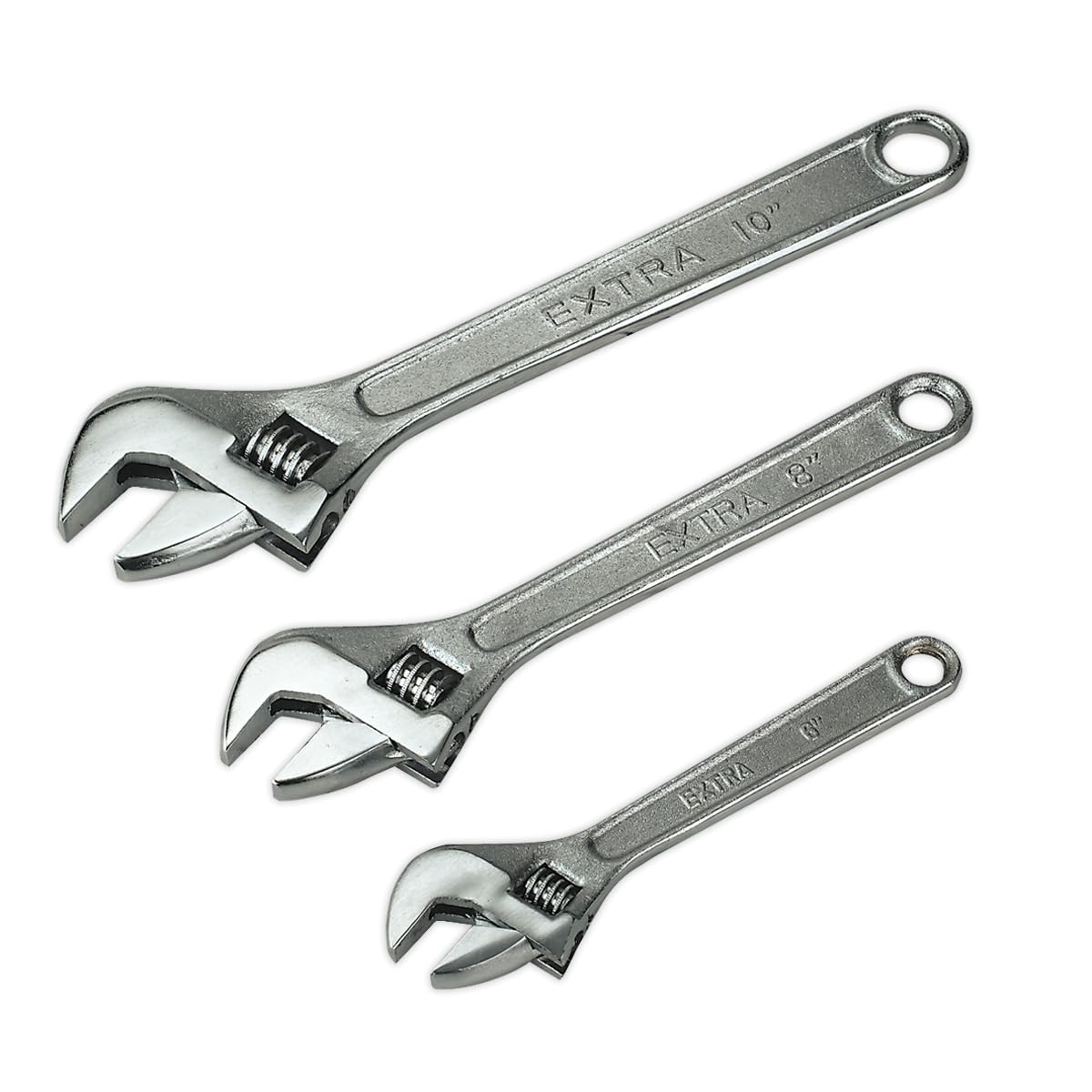 Sealey S0448 Adjustable Wrench Set, 150mm/200mm/250mm, 3 Pieces