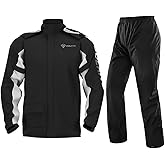 Heyjieyu Motorcycle Rain Suit Waterproof Breathable Work Rain Jacket Pants Reflective Raincoat 2 Pieces Rainwear for Men