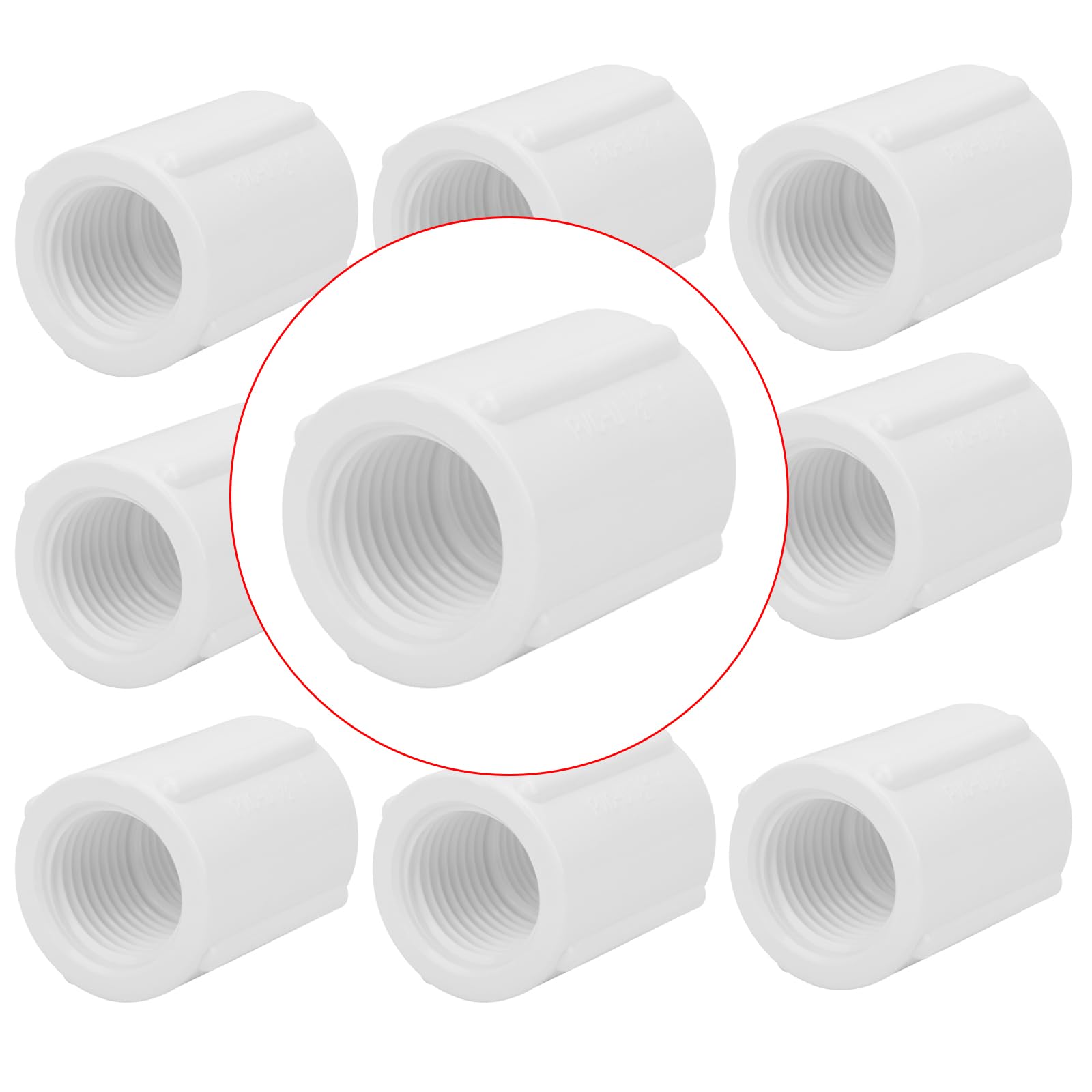Photo 1 of Lswteiz 10Pack 1/2" PVC Pipe Coupling Adapter - Female to Female Threaded, SCH40, 1/2Inch, for Sprinkler, Irrigation, Swimming Pools