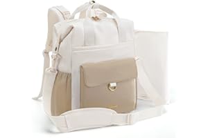 mommore Diaper Bag Backpack, Large Baby Bag for Girl Boy Convertible Diaper Bag Tote with Changing Pad, Insulated Pockets, Stroller Buckles, Travel Diaper Bag with Removable Shoulder Strap