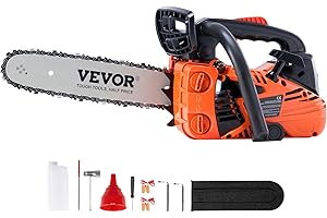 VEVOR Gas Chainsaw, 25.4CC 12" 1.2HP, Gasoline Powered Chain Saw, Handheld Cordless Petrol Chainsaws for Tree Wood Branch Cut