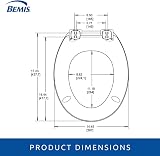 Bemis Vegas Ultra-Fix White Toilet Seat Soft Close Moulded Wood Hinges view 7