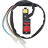 Amavoler Universal 7/8" 22mm Handlebar Switch Start/Kill Button with Ignition Switch Replacement for Motorcycles Electric Bike ATVs Scooters.
