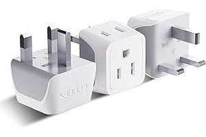 Ceptics Canada to UK, England Travel Adapter (Type G) - Dual Input - Ultra Compact - Charge your Cell Phone, Laptops, Tablets
