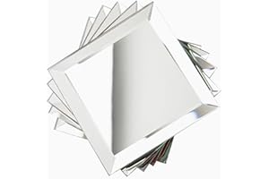 Soulscrafts 80 Pcs Beveled Mirror Tile, 3x3 Inch Mirror Square Tiles for Kitchen Backsplash Bathroom Shower Wall, 5 SQ.FT
