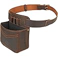 TOURBON Leather Shotgun Shell Pouch for Sporting Clays with Adjustable Waist Belt