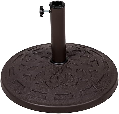 Amazon Com Sundale Outdoor Universal Resin Patio Umbrella Base Metal Heavy Duty Stand Bronze Finish 19 4 In Diameter 31 Lbs Garden Outdoor