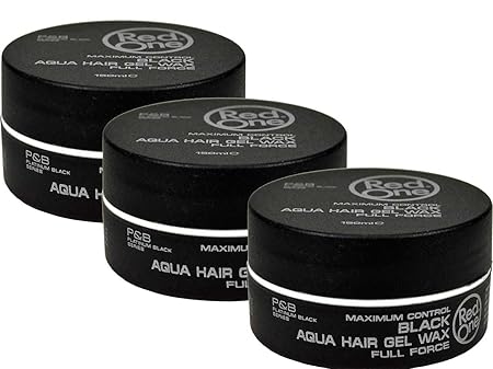 3x Red One Haar Gel Wax [ Schwarze Dose] Full Force Maximum Control - 150ml