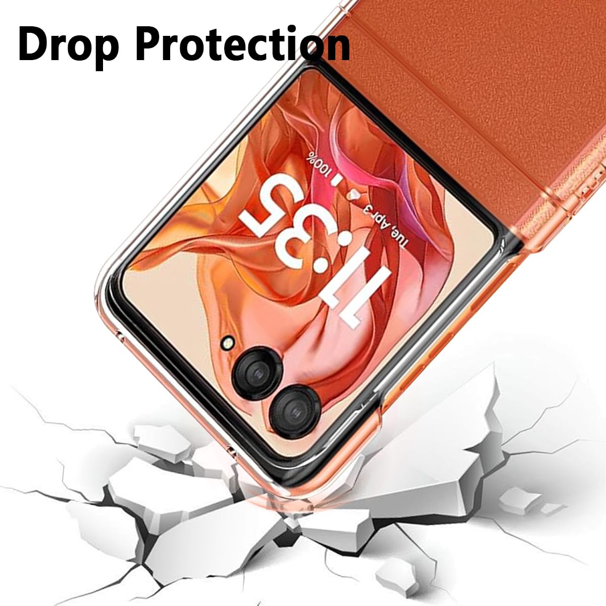 Clear for Motorola Razr 2025/Razr 2024 Case, Moto Razr 2025 Slim Phone Cases with Front Screen Protector, Moto Razr 2024 5G Hard PC Bumper Shockproof Protective Cover,Transparent