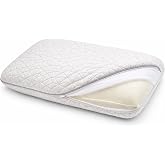 eluralux Quilted Bamboo Pillow Cover Collection &ndash; Cooling Pillow Protector with Zipper &ndash; Soft, Breathable &amp; Washable Fabric (White, Queen)