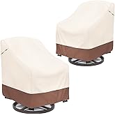 okcool Outdoor Swivel Chair Cover 2 Pack, Patio Chair Covers Waterproof Clearance, (30" W x 34" D x 38.5" H) Lawn Furniture Covers, Beige & Brown