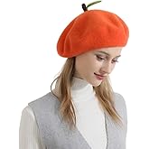 Zasy Wool Beret hat Handmade Wool Felt Cartoons Beanies French Women Girls Cap