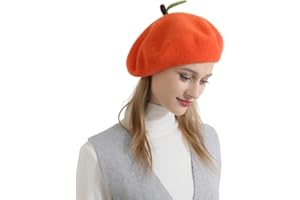 Zasy Wool Beret hat Handmade Wool Felt Cartoons Beanies French Women Girls Cap