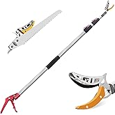 Tree Pruner Extendable, BaiYouMei 4-7 FT Telescoping Tree Trimmer, 2 in 1 Telescopic Pole Pruner and Saw, Long Handle Fruit P