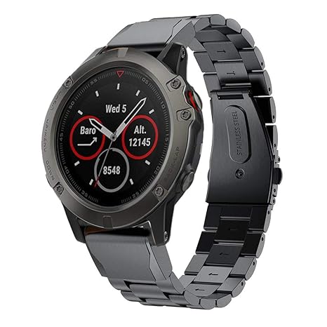XIHAMA para Garmin Fenix 6X Correa, Acero Inoxidable 26 mm ...