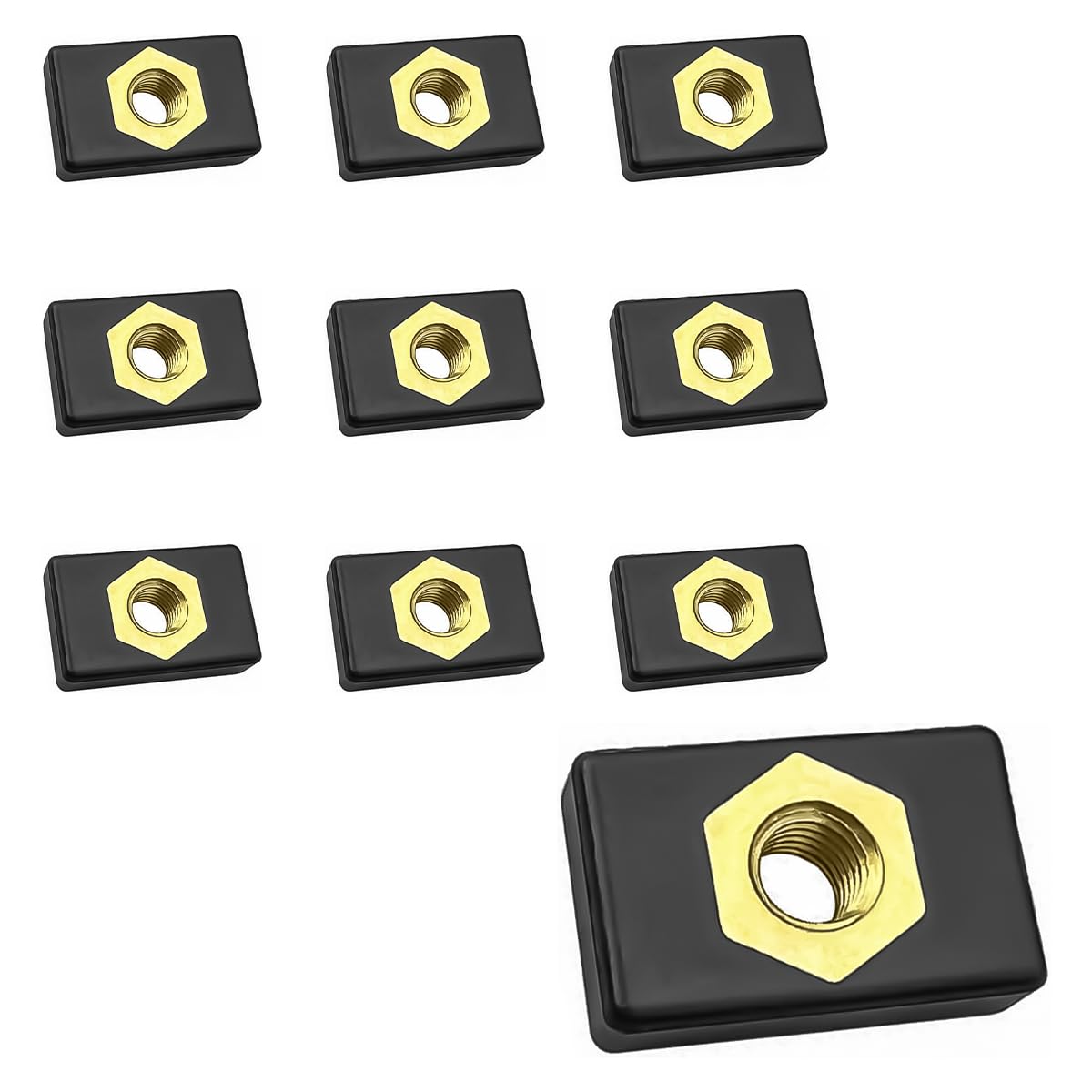 ZONADAH 10 pcs Kayak Rail Screw Nut Parts M6 Copper Sliding Nut Side Mount Slide Track Rail Fishing Rod Pole Holder Mounting Base for Kayak Boat Canoe