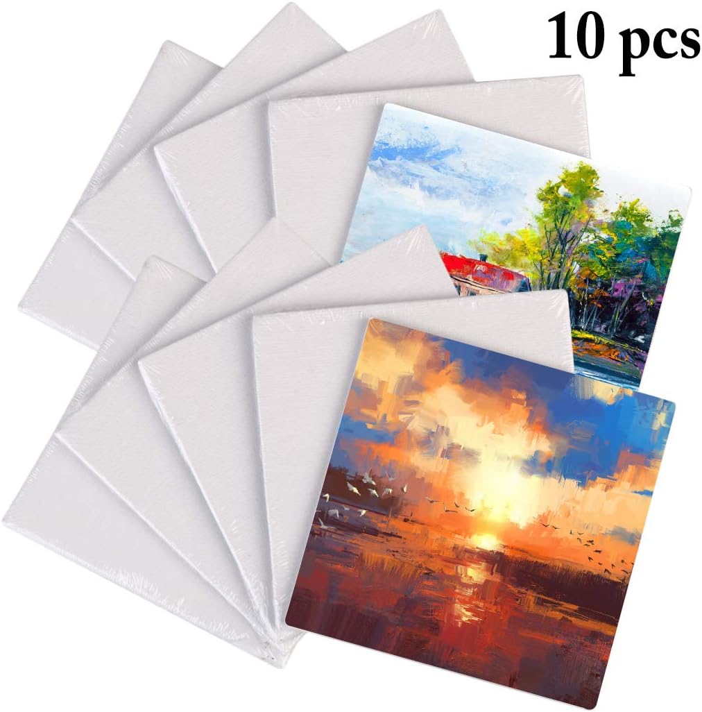 Fascigirl 10PCS Canvas Panels Blank Painting Panels Painting Canvas