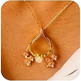 Aswinfon Ring Holder Necklace 18K Gold Plated Pendant 3-14 Sizes Wishbone Rings Keeper Necklaces Floral Dainty Jewelry Gift for Women Hers Nurses and Doctors