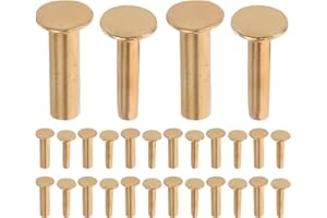 KICHOUSE 20 Pairs Knife Handle Fasteners: Copper Rivets - Locking Pins and Screws - DIY Knife Making Hardware for Handles and