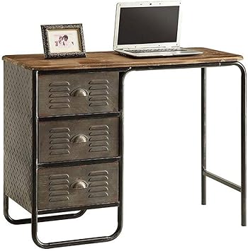 Amazon Com 4d Concepts Industrial Desk Natural Distressed Wood Black Grey Furniture Decor