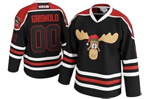 UNLC Griswold Moose Youth Clark #00 Hockey Jersey–X-Mas Vacation Stitched Letters & Numbers,Fan Apparel, Polyester, Kids S-XL