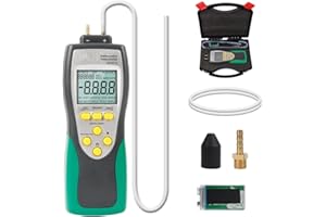 CMTOOL Manometer HVAC Kit Manometer Gas Pressure Tester ±241.3 Kpa Digital Manometer AC Gauges Digital Manometer Air and Gas Pressure Tester Car Motorcycle Manometer Gauge with Manometer Hose Adapter Case